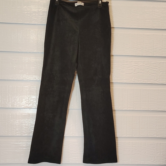 Newport News Denim - Vintage Newport News Pants Women's Sz 8 Suede Leather Straight Leg Lined Zipper